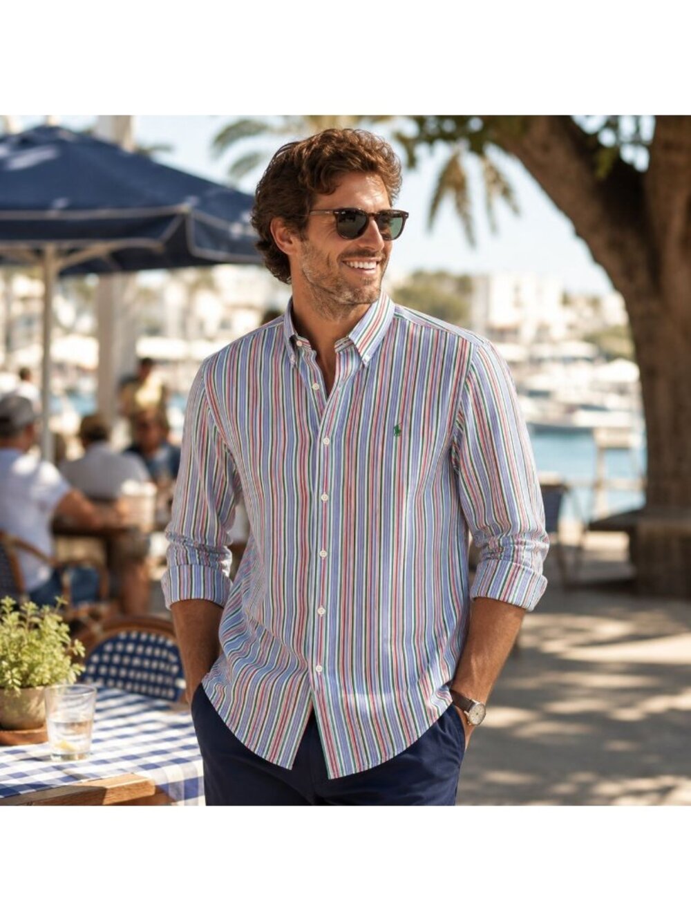 Ralph Lauren Shirt Mens XL Multicolor Stripe Classic Fit Button Down L/S Preppy
